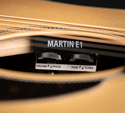 Volume & tone controls in an acoustic guitar soundhole